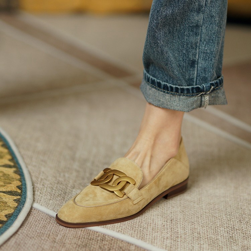 Casual Sandal Leather - Mocassini da donna in pelle scamosciata